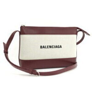 BALENCIAGA Shoulder Bag Leather Canvas Bordeaux Red